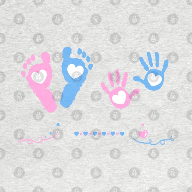 Baby girl, baby boy hand and foot print by GULSENGUNEL